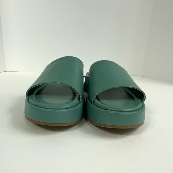 A New Day Women Platform Wedge Sandals Size 7.5 Slip On Green Slide - Picture 4 of 12